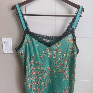 Nine West - Blue-Green with Flowers Camisole; Plus-Size 20W